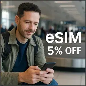 eSIM 5% off advertisement